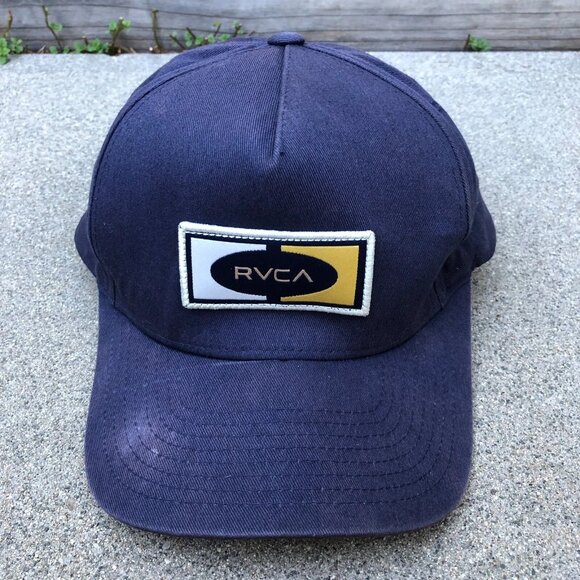 Vintage RVCA Mid Fit Snapback Hat Men's One Size Blue Adjustable Cap - Picture 1 of 4